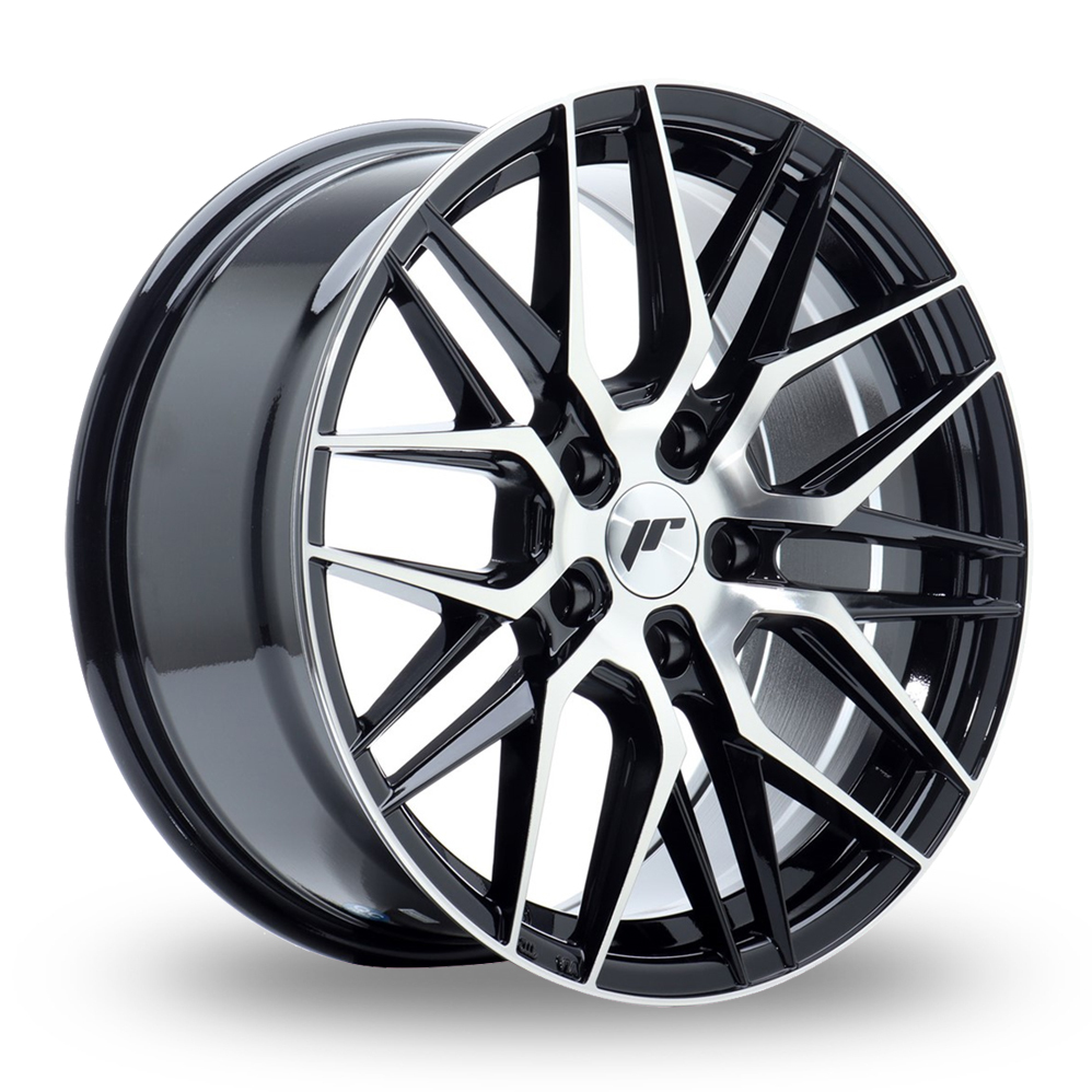 Japan Racing JR28 (8x17) (Custom Fitment) Gloss Black Machined Face Alloy Wheels