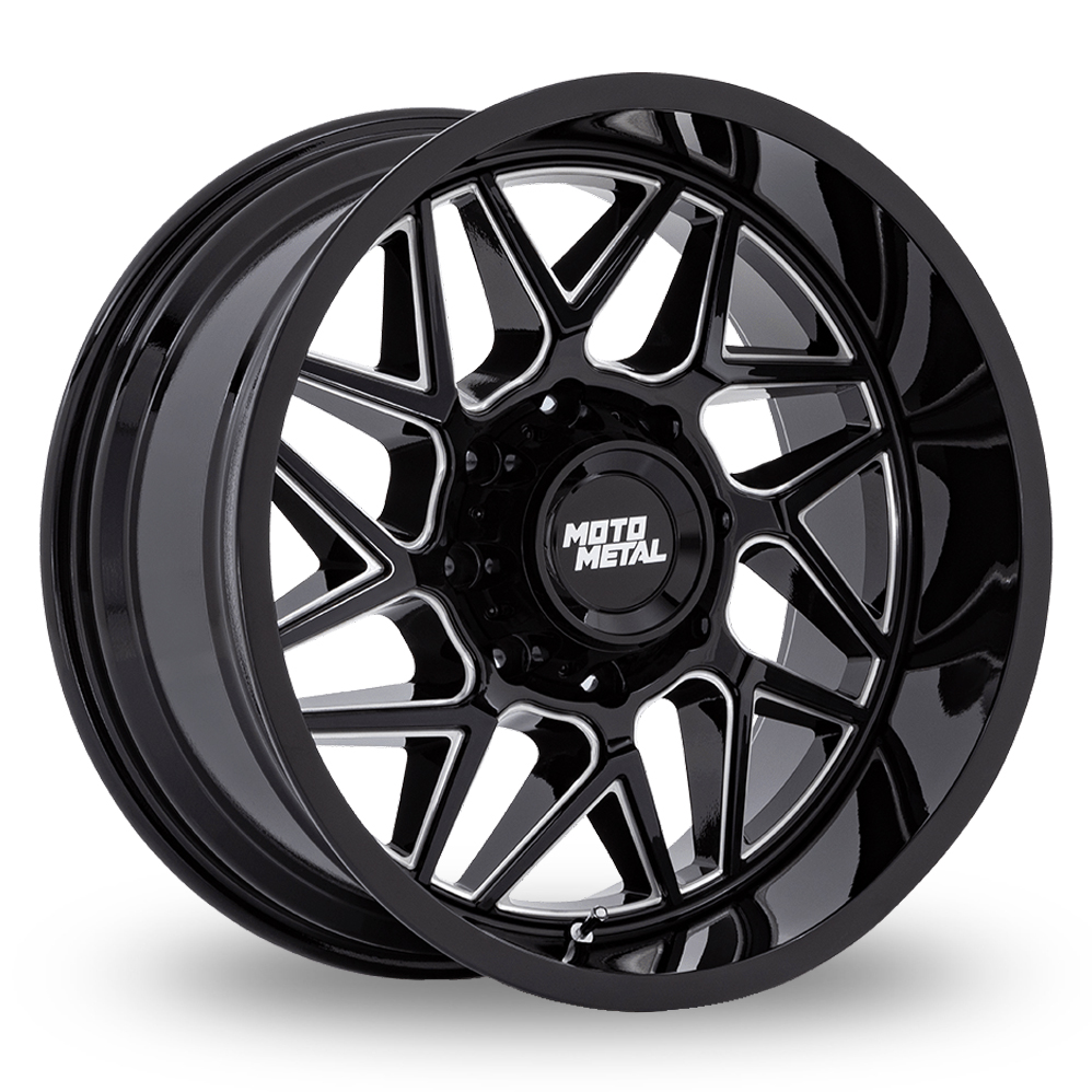 Moto Metal MO812 Turbine (USA Warehouse) Gloss Black Milled Alloy Wheels