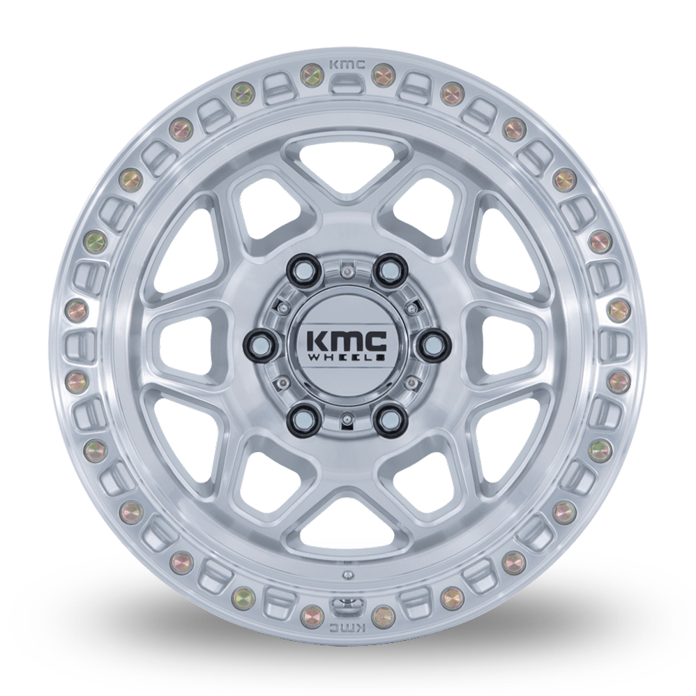 17" KMC KM553 Torx Gloss Silver With Machined Face Alloy Wheels