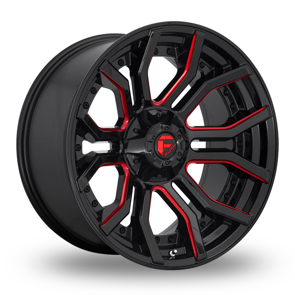 Fuel Off-Road D712 Rage (EU Warehouse) Gloss Black Red Tinted Clear Alloy Wheels