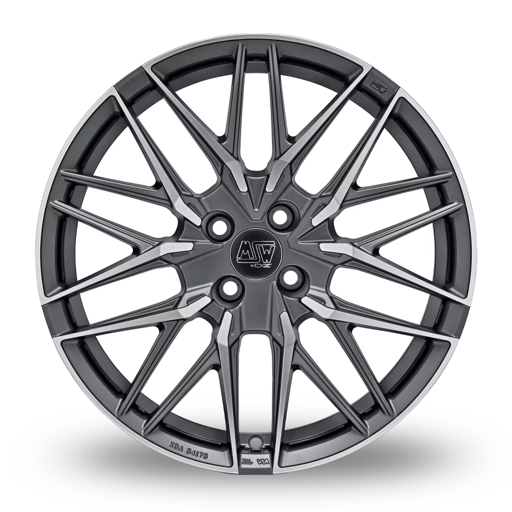 18" MSW (by OZ) 50-4 Matt Gunmetal Polished Alloy Wheels