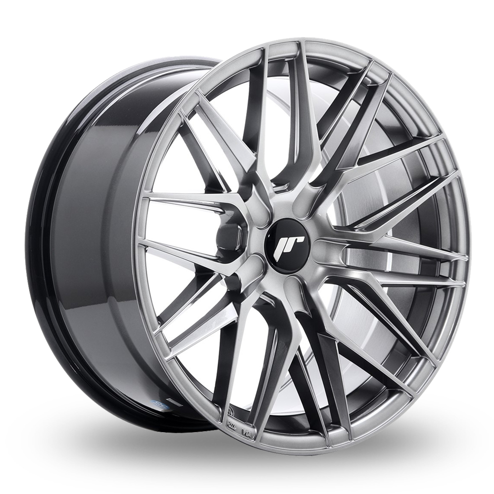 Japan Racing JR28 (9.5x18) (Custom Fitment) Hyper Black Alloy Wheels