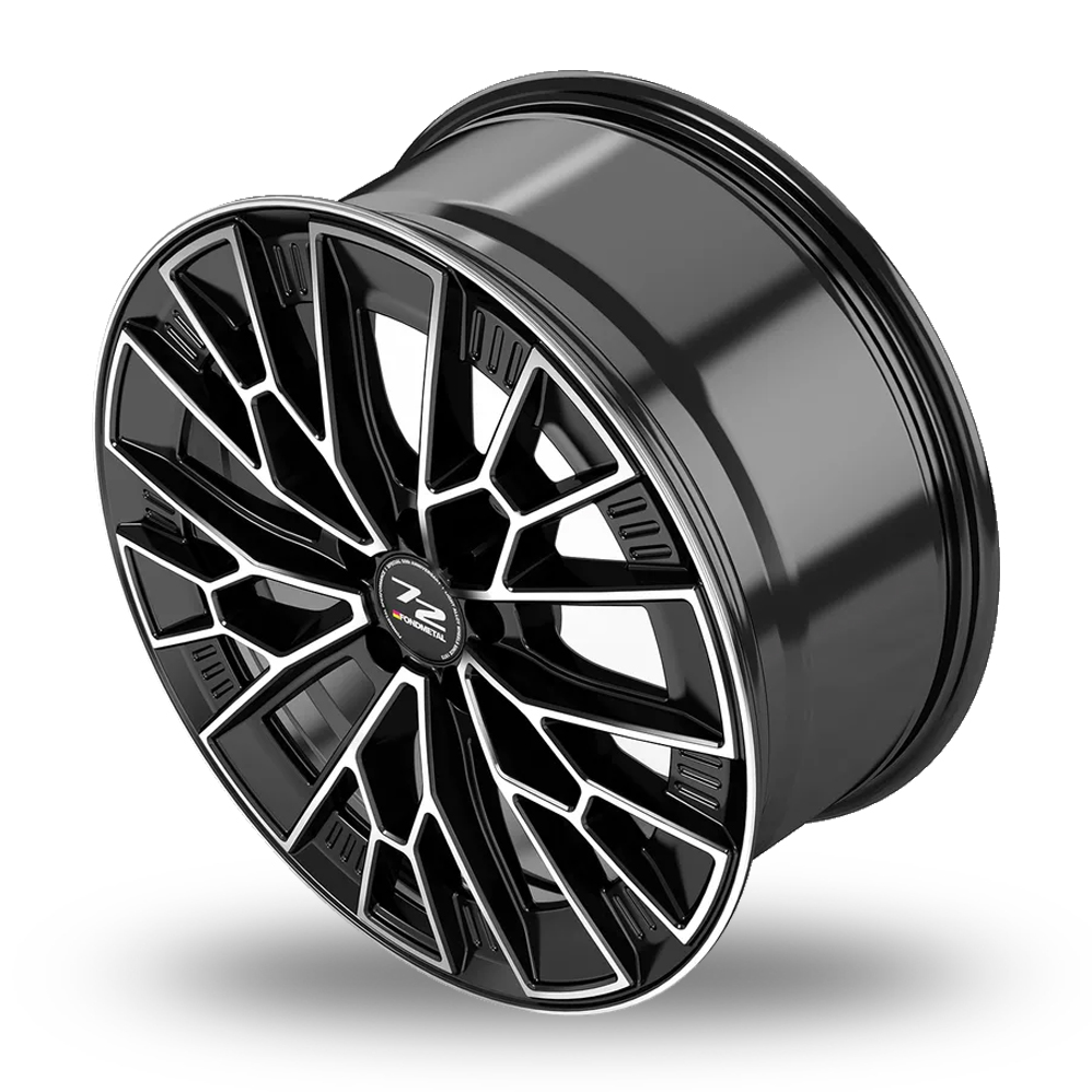 19" Fondmetal 1972 Gloss Black Machined Alloy Wheels