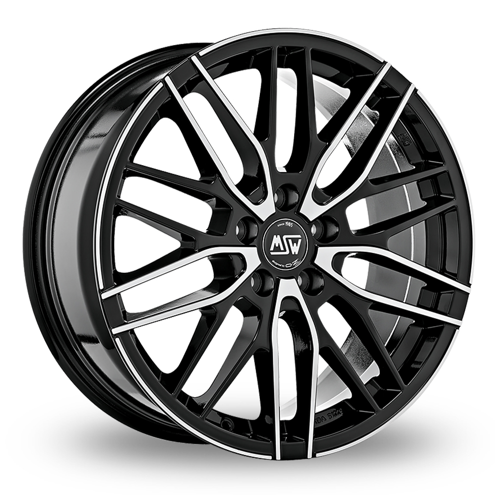 MSW (by OZ) 72 Gloss Black Polished Alloy Wheels