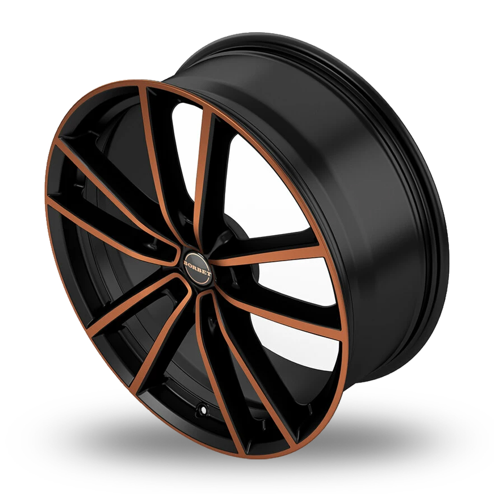 20" Borbet W Matt Black Copper Polished Alloy Wheels