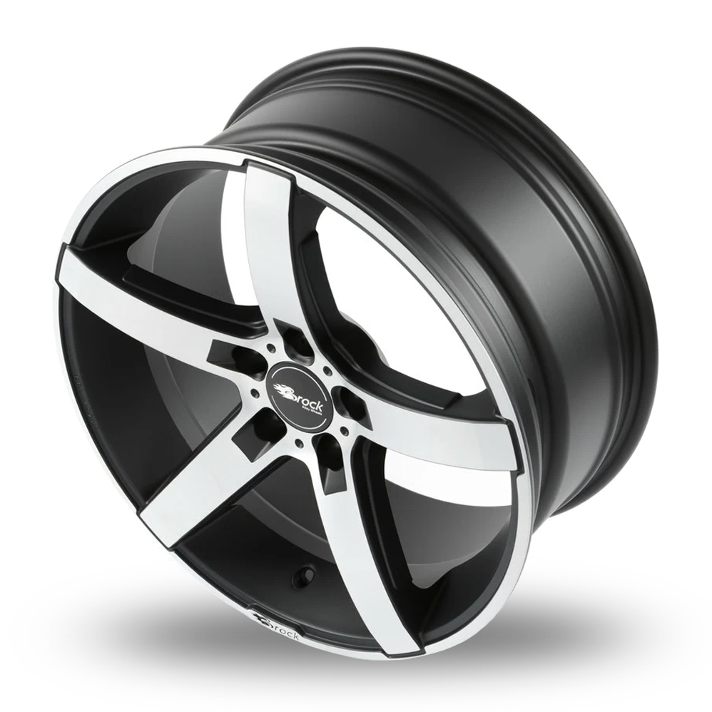 19" Brock B35 Matt Black Polished Alloy Wheels