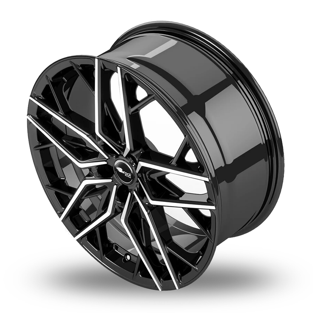 18" Brock B44 Gloss Black Polished Alloy Wheels