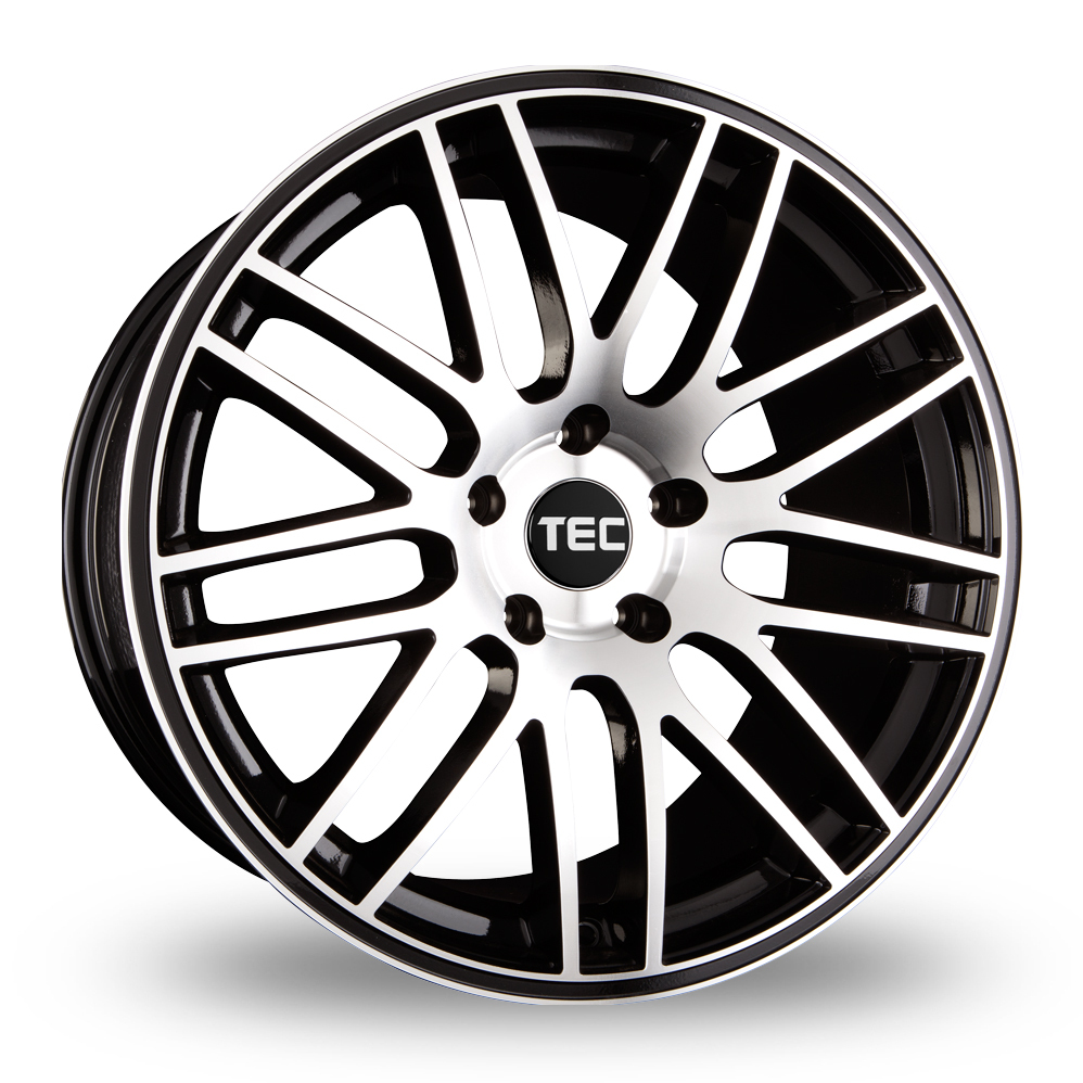 19 Inch TEC Speedwheels GT1 Gloss Black Polished Alloy Wheels