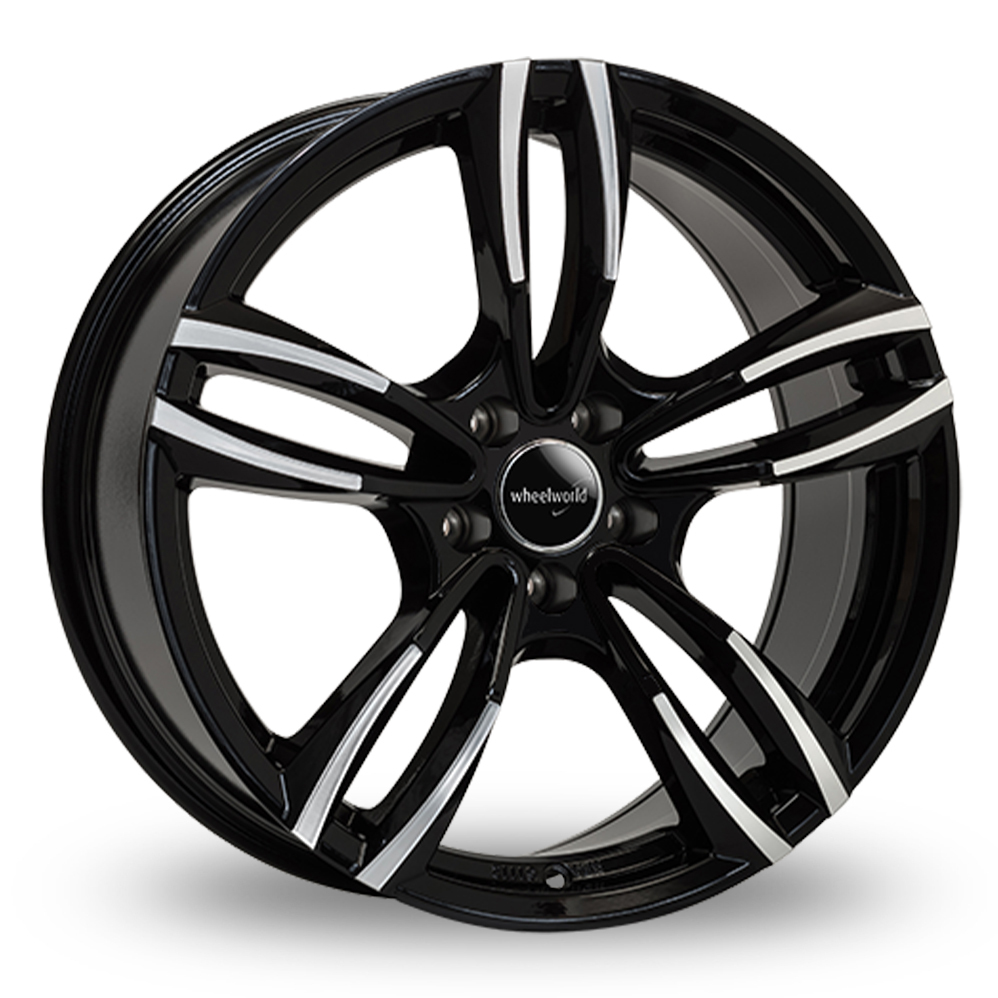 18 Inch Wheelworld WH29 Black Polished Alloy Wheels
