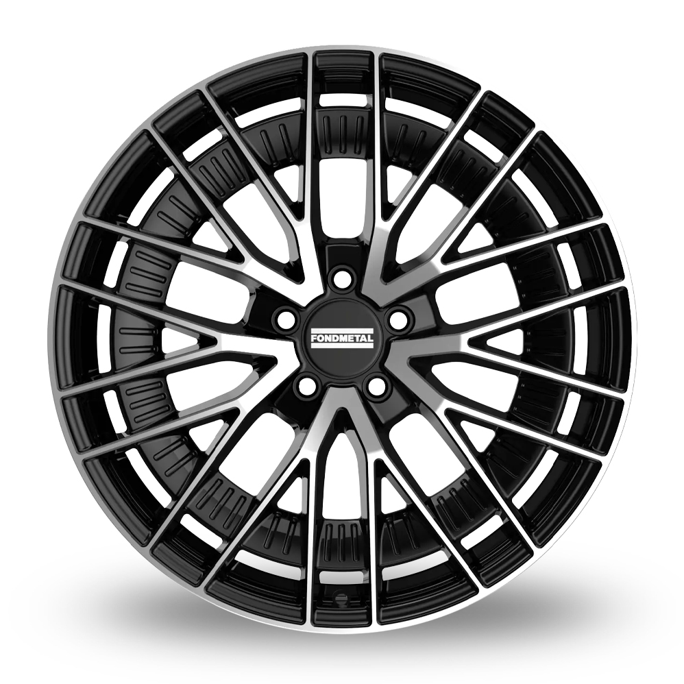 18" Fondmetal Kari Gloss Black Machined Alloy Wheels