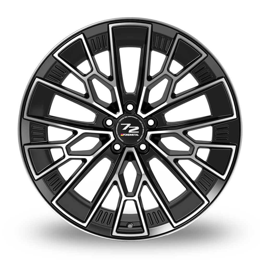 19" Fondmetal 1972 Gloss Black Machined Alloy Wheels