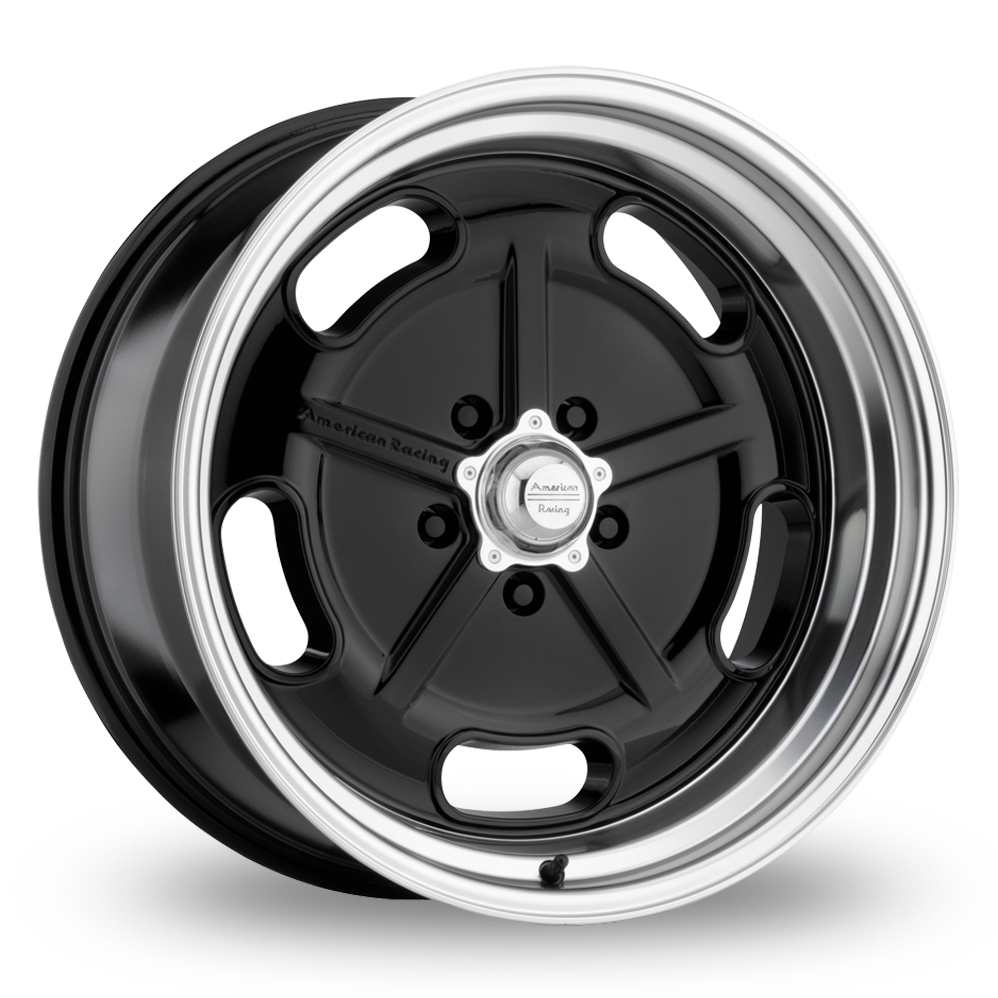 American Racing Vintage VN511 Salt Flat (USA Warehouse) Gloss Black With Diamond Cut Lip Alloy Wheels