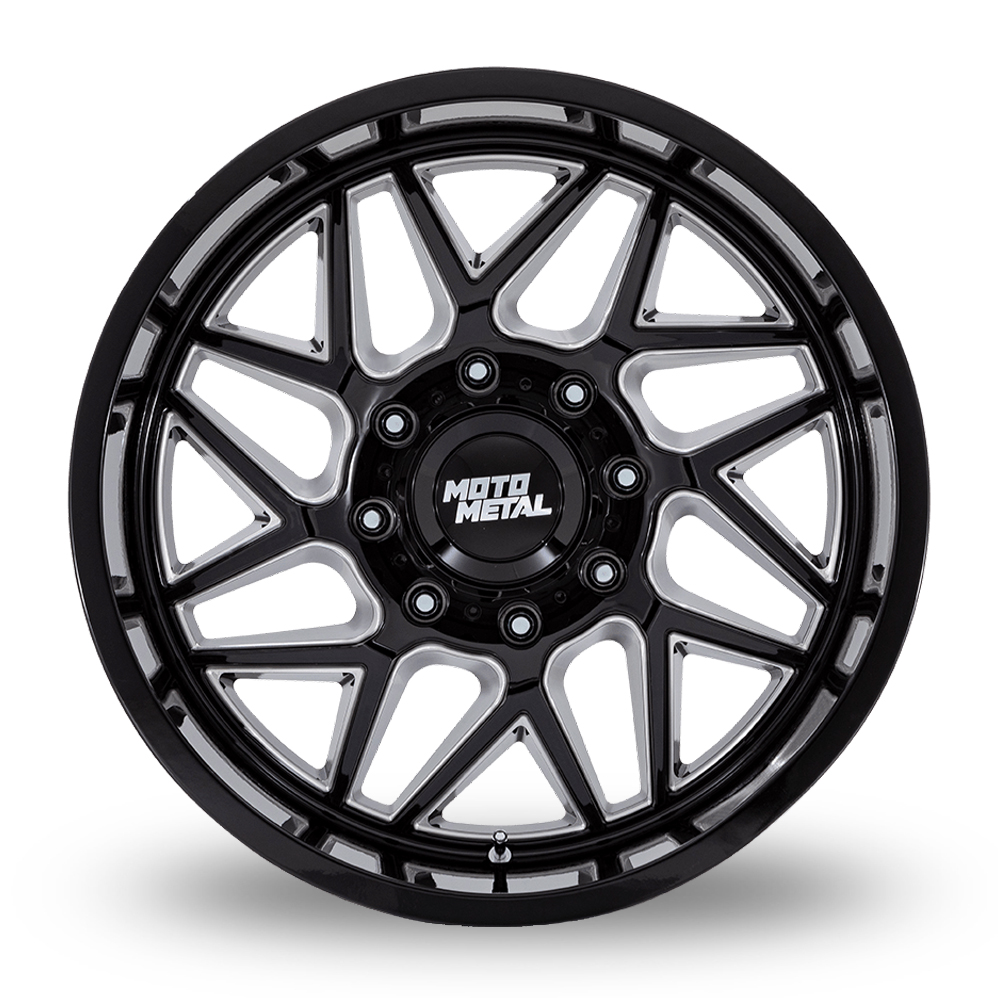 20" Moto Metal MO812 Turbine Gloss Black Milled Alloy Wheels