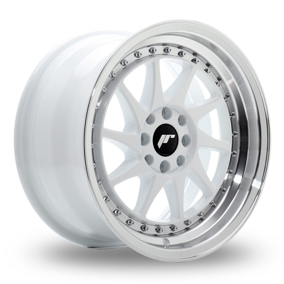 Japan Racing JR26 (8x16) White Machined Lip Alloy Wheels