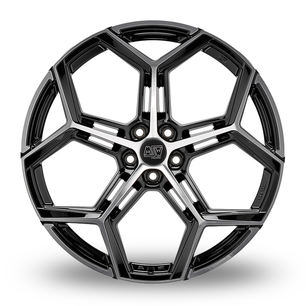 22" MSW (by OZ) 53 Gloss Black Polished Alloy Wheels