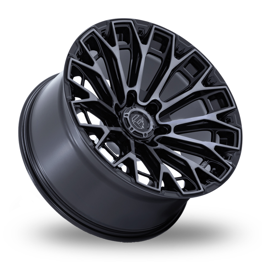 17" Fuel Off-Road FC882 Trax Gloss Black Machined Face Dark Tinted Clear Alloy Wheels