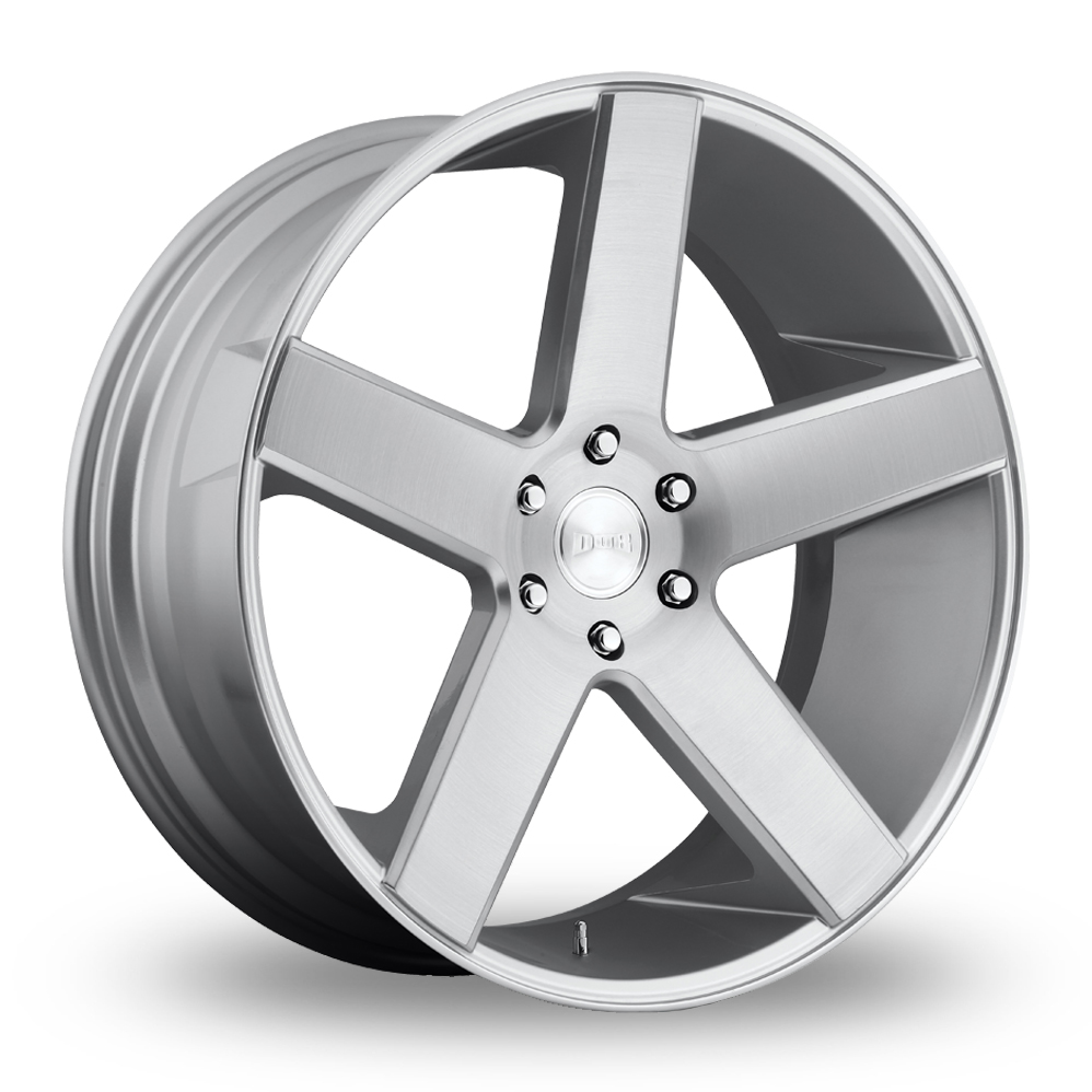DUB S218 Baller (USA Warehouse) Gloss Silver Brushed Alloy Wheels