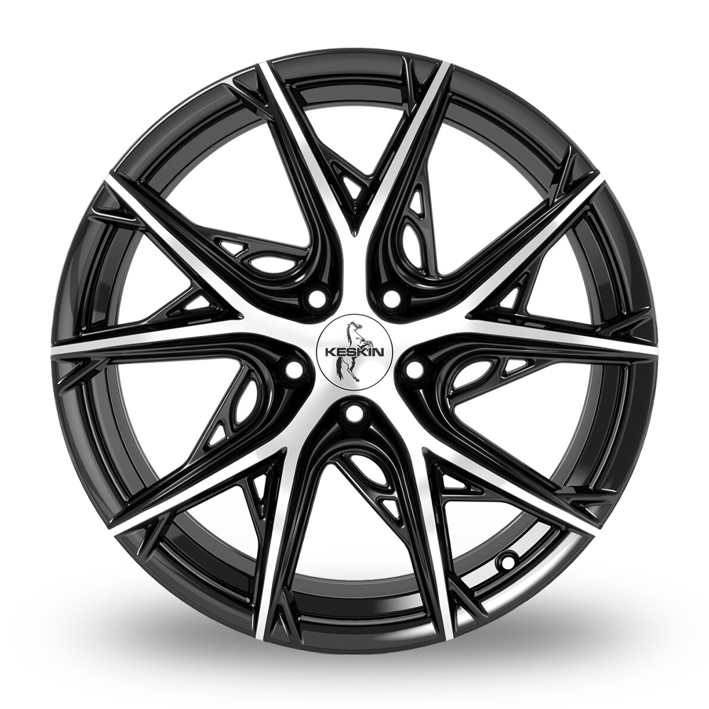 19" Keskin Tuning KT24 Black Polished Alloy Wheels