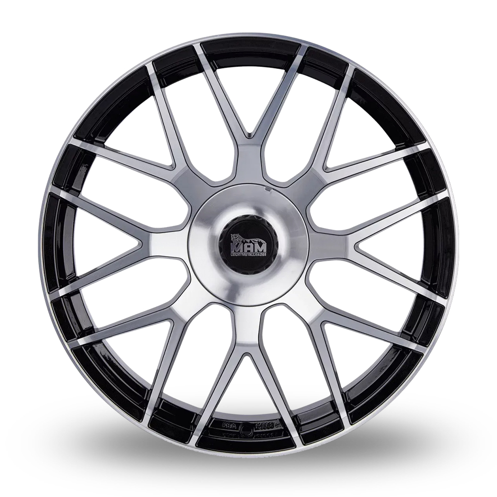 19" MAM GT1 Black Polished Alloy Wheels