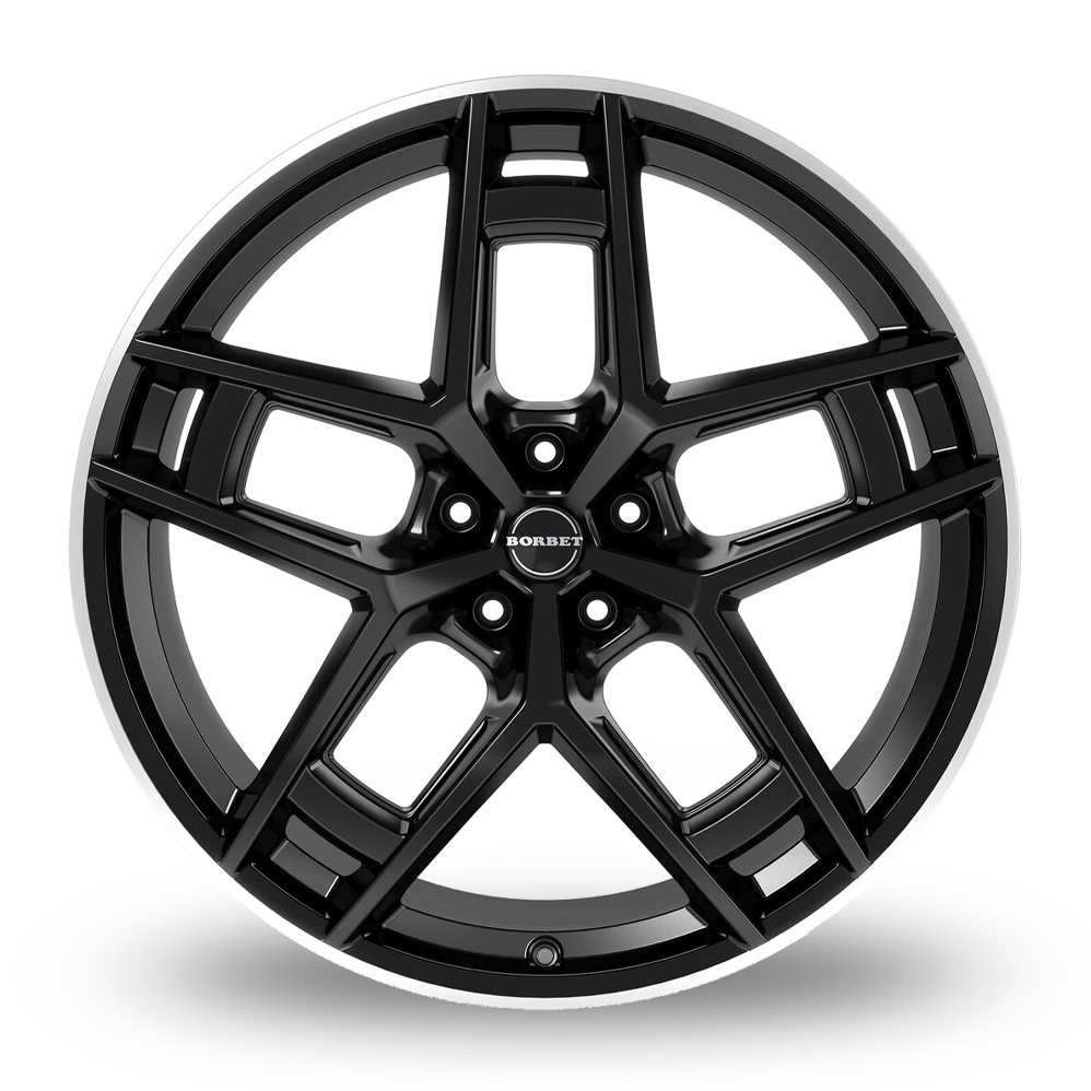 24" Borbet TF Black Rim Polished Glossy Alloy Wheels