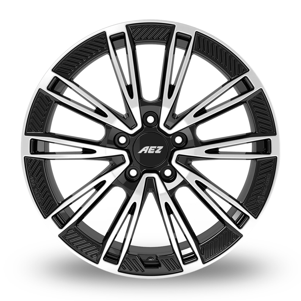 21" AEZ Alaska Black Polished Alloy Wheels