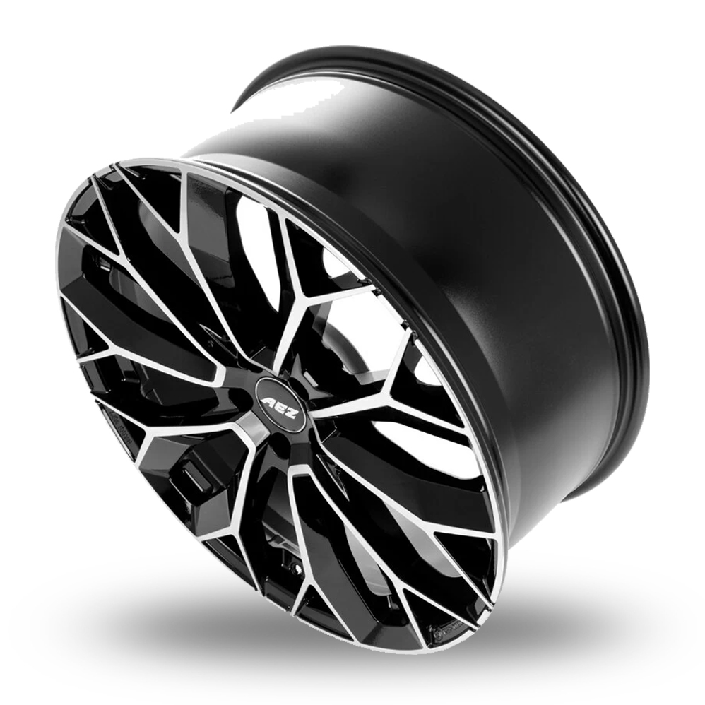 20" AEZ Leipzig Black Polished Alloy Wheels