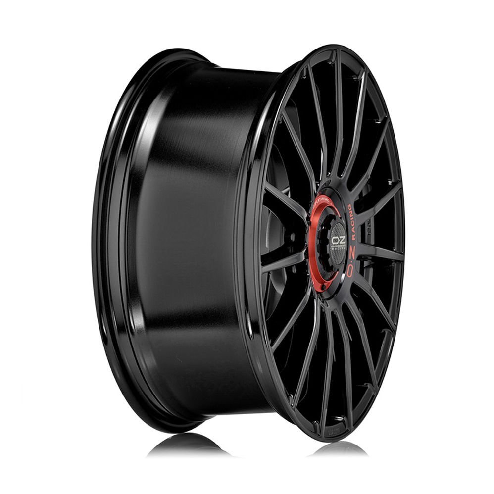 20" OZ Racing Supertur Evoluzione Gloss Black Red Lettering Alloy Wheels