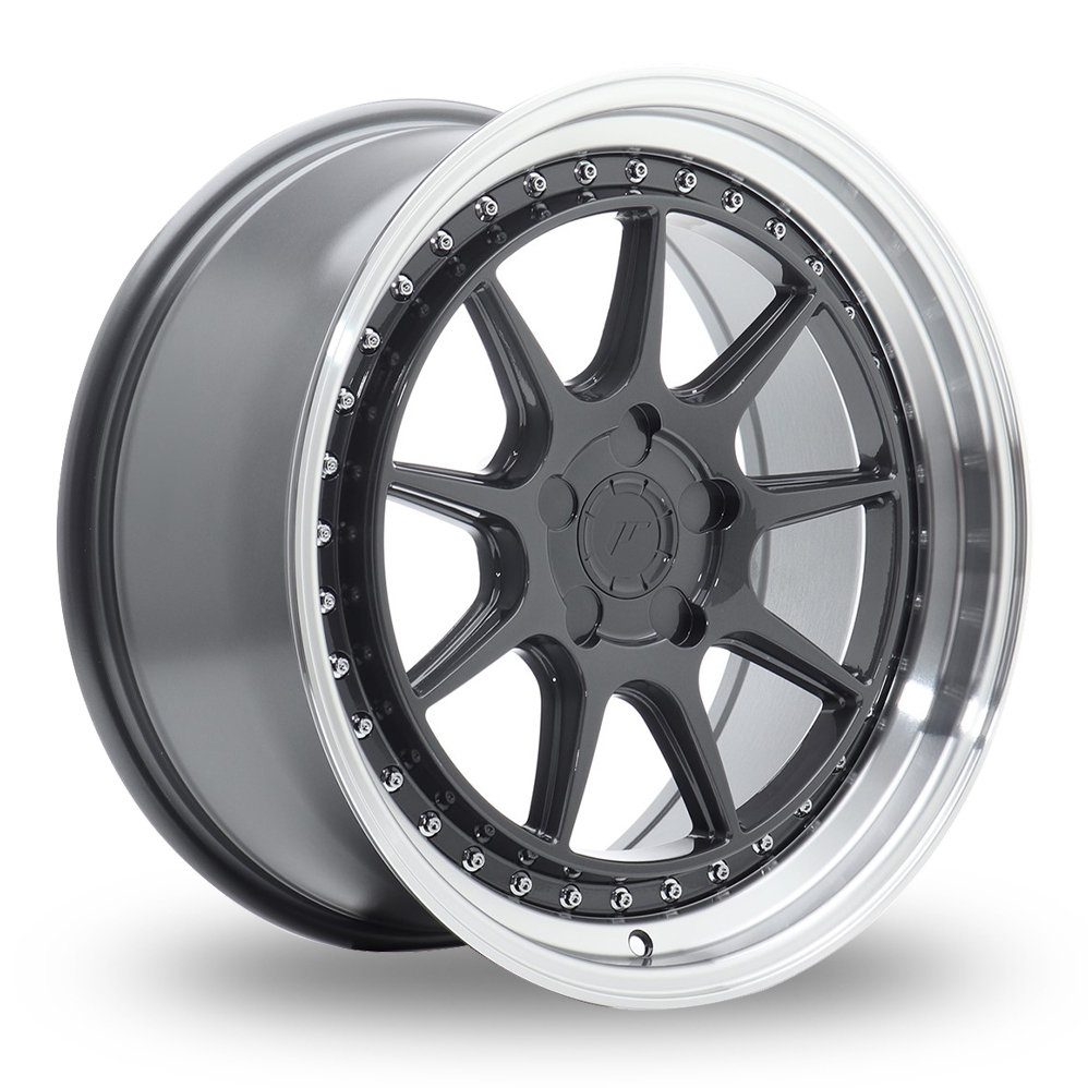 Japan Racing JR47 (8.5x18) (Custom Fitment) Hyper Grey Machined Lip Alloy Wheels