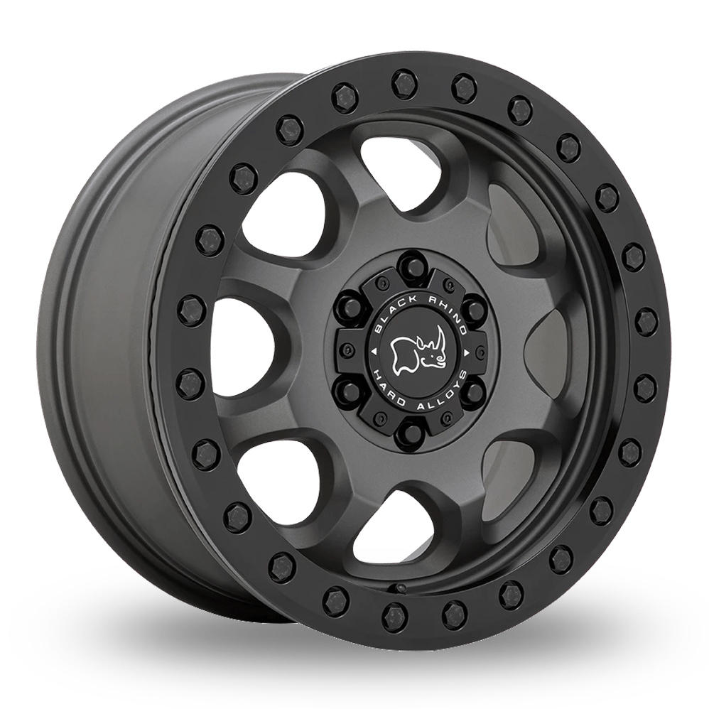 Black Rhino Venture Beadlock (USA Warehouse) Matt Gunmetal With Black Hardware Alloy Wheels