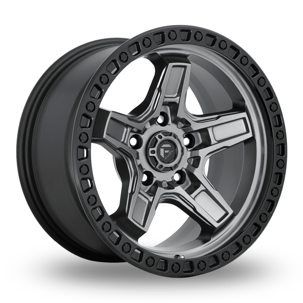 Fuel Off-Road D698 Kicker (USA Warehouse) Matt Gunmetal Black Bead Ring Alloy Wheels