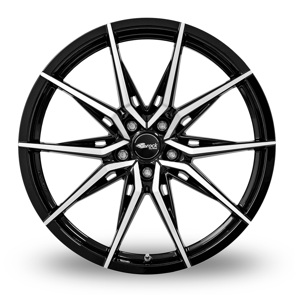 19" Brock B42 Gloss Black Polished Alloy Wheels