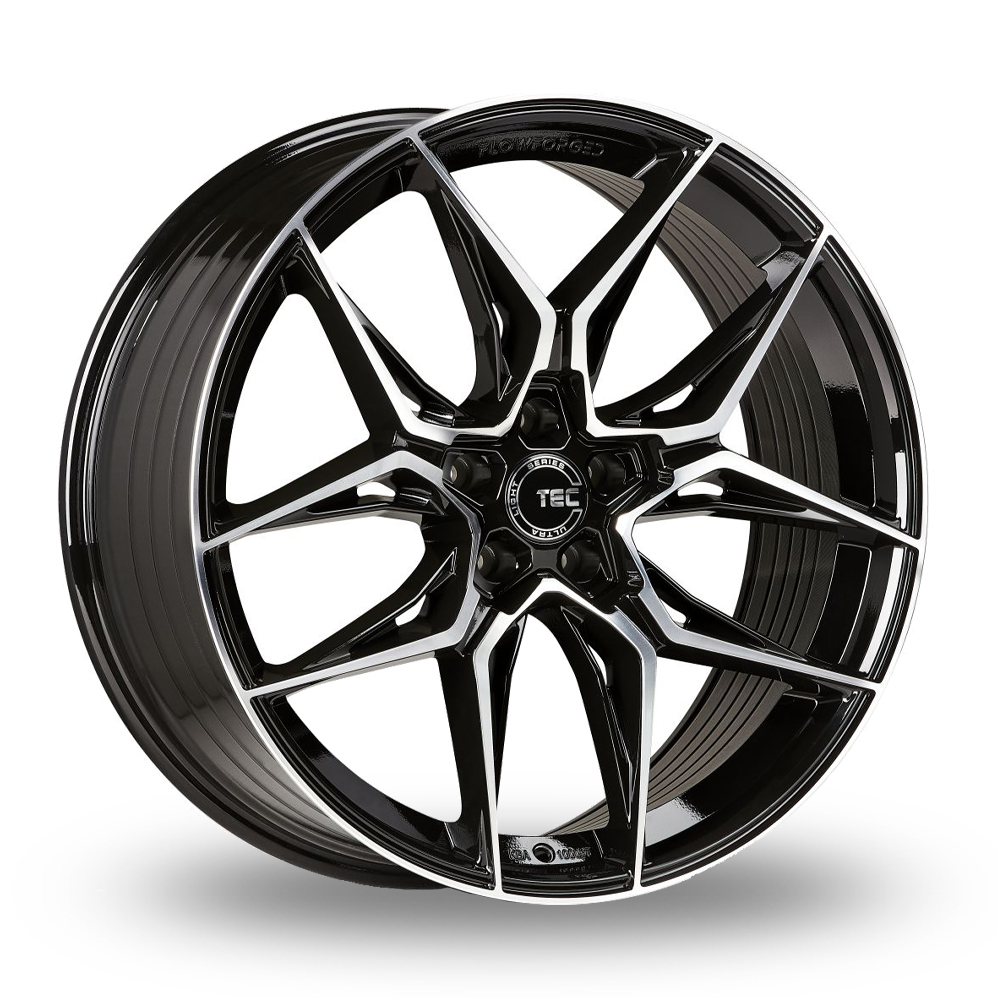 8.5x20 5x112 ET45 TEC Speedwheels GT9 (Schwarz Glanz Frontpoliert) (66.6cb) (900kg Load) (11.0kg Weight) Alloy Wheels