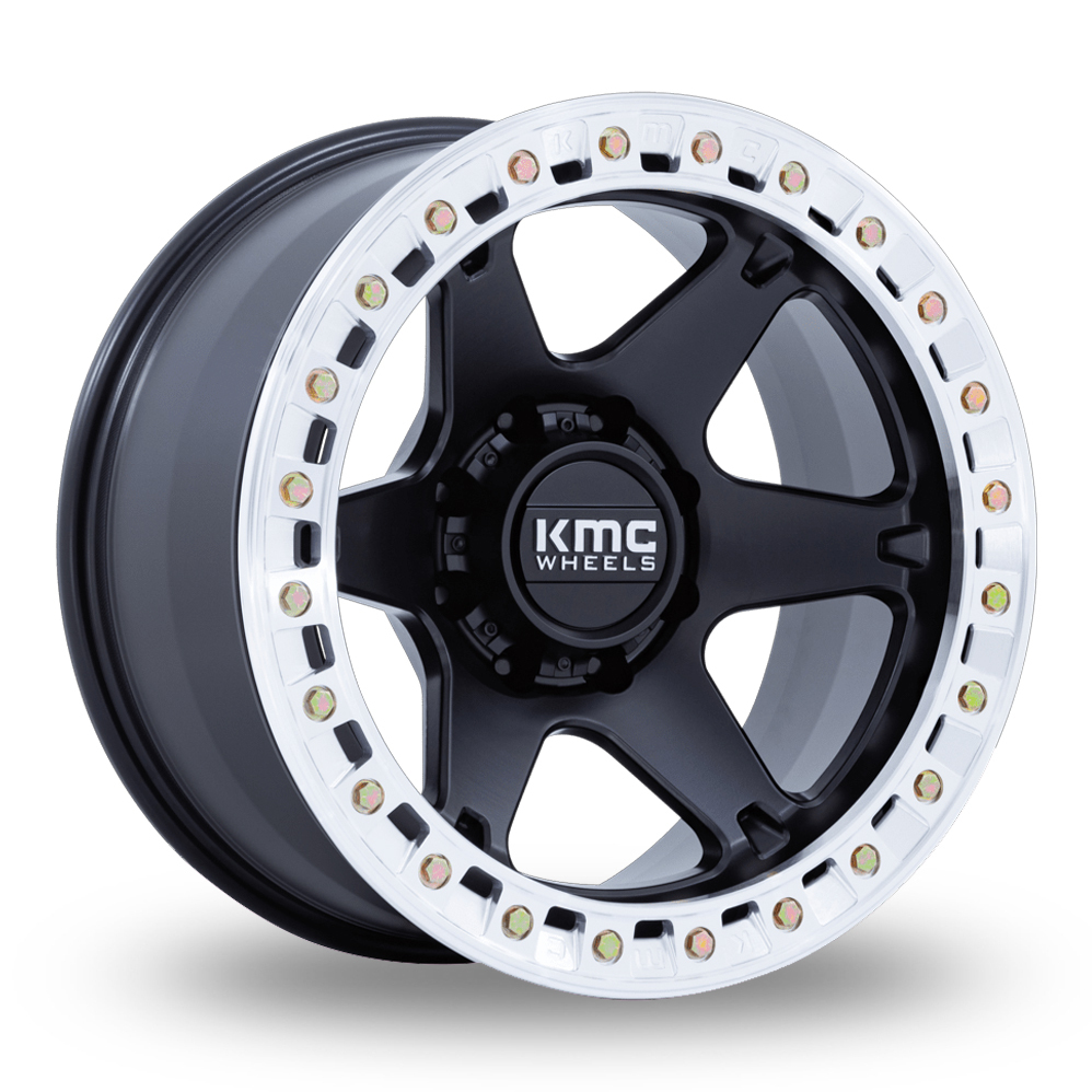 KMC KM238 VI Beadlock (USA Warehouse) Satin Black With Machined Ring Alloy Wheels
