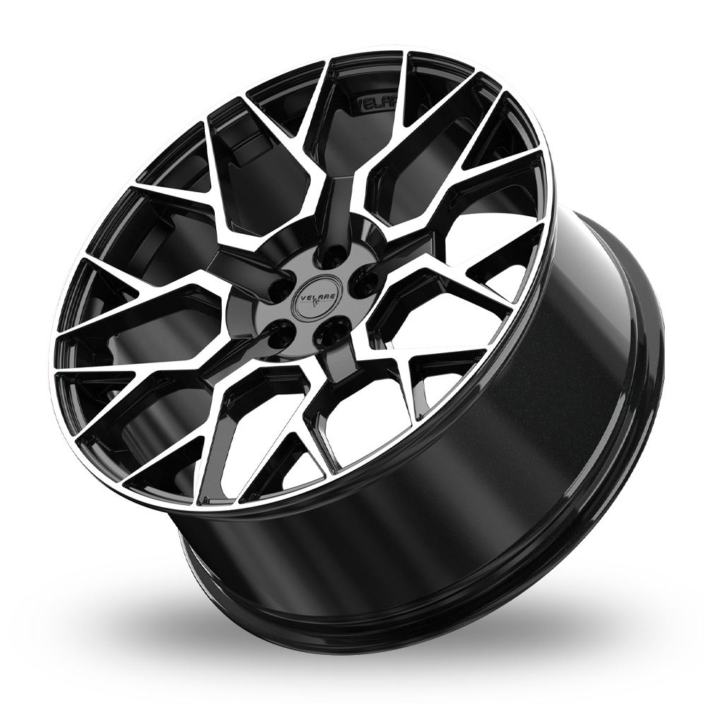 22" Velare VLR02 Gloss Black Machined Alloy Wheels
