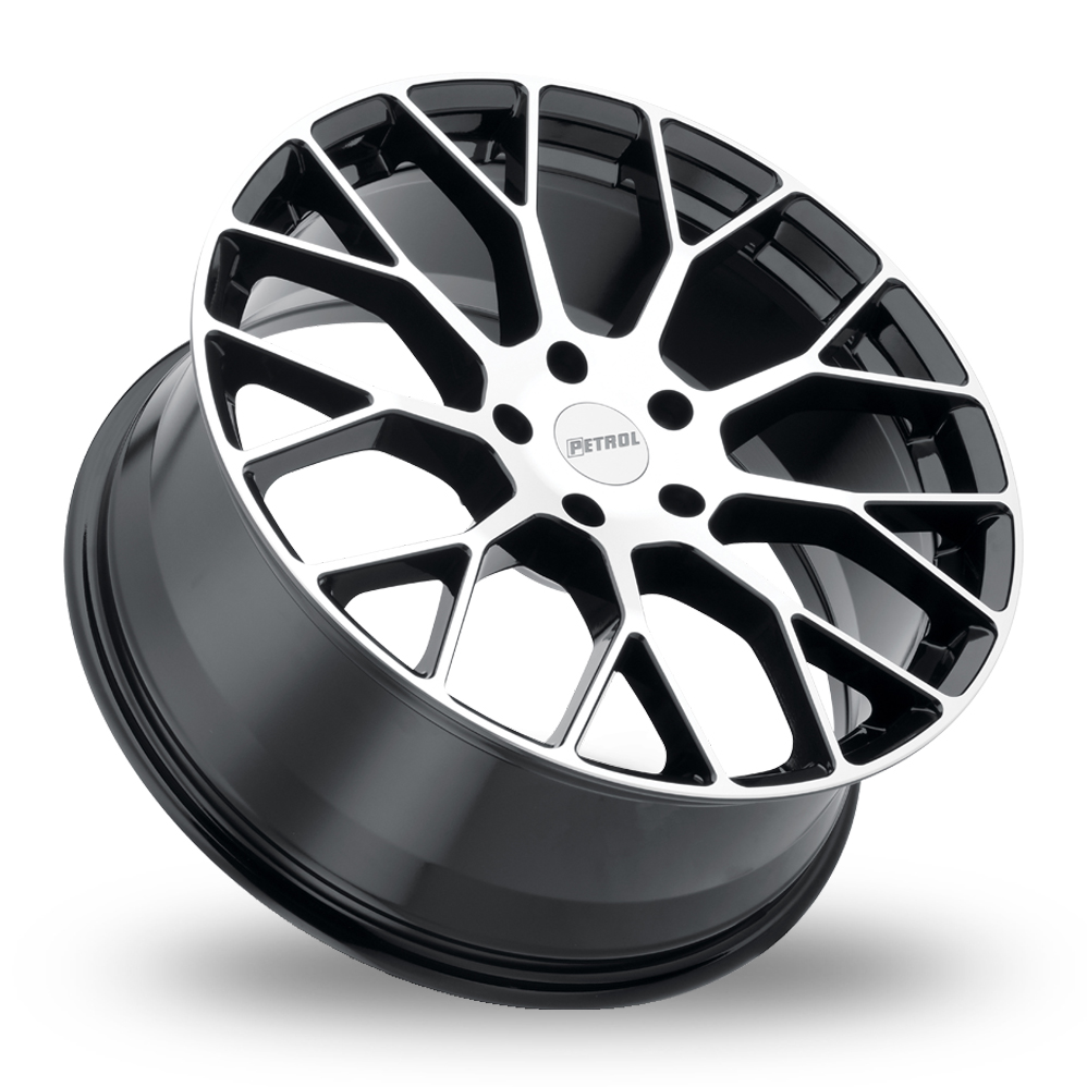 17" Petrol P2B Gloss Black With Machined Face Alloy Wheels