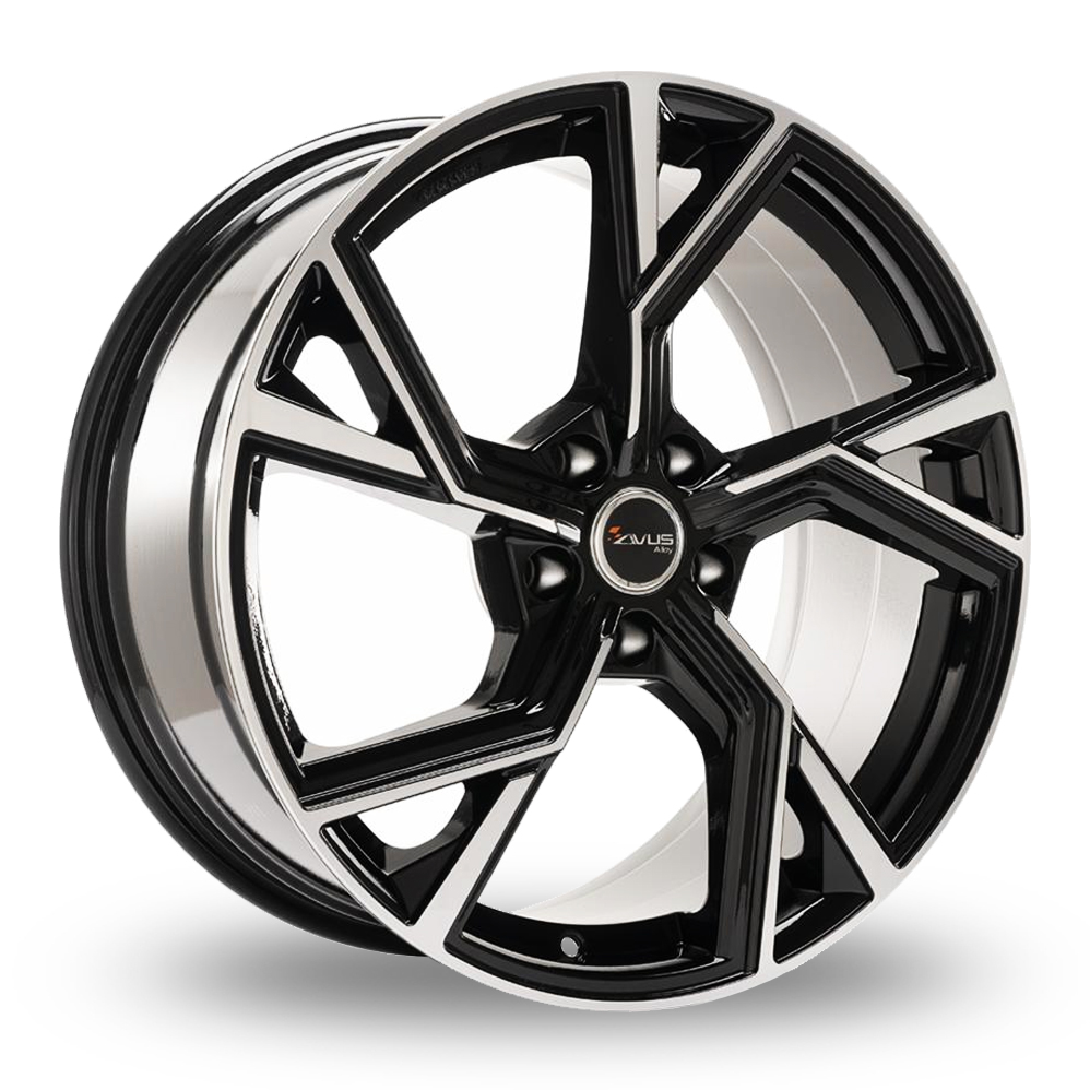 Avus Racing AF20 Black Polished Alloy Wheels