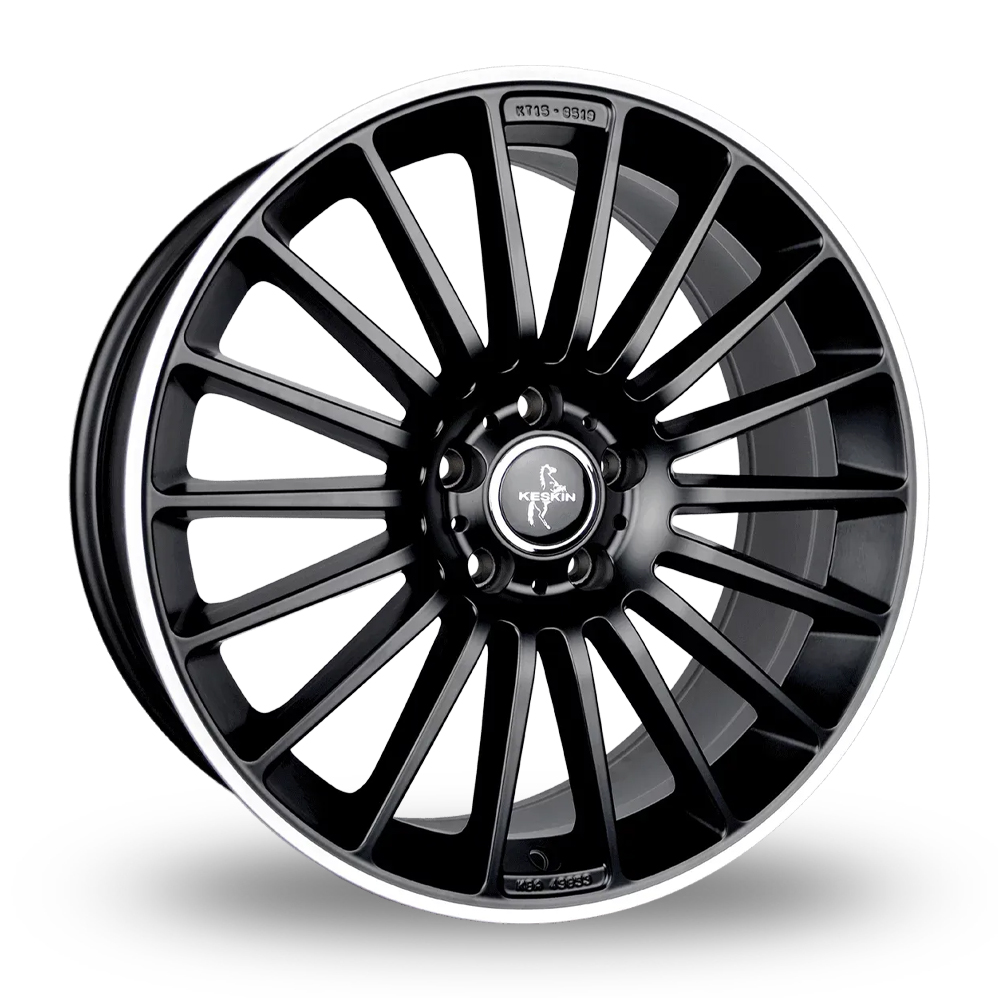 Keskin Tuning KT15 Matt Black Polished Lip Alloy Wheels