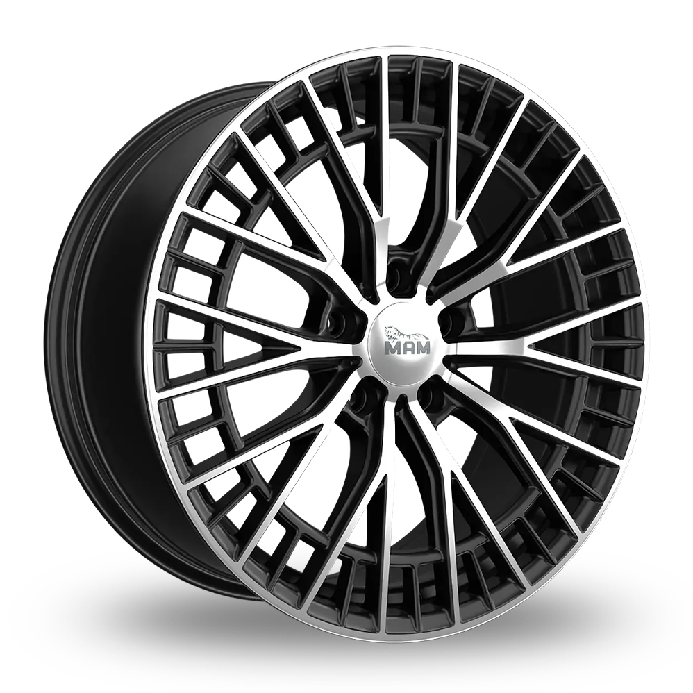 19" MAM GT2 Black Polished Alloy Wheels