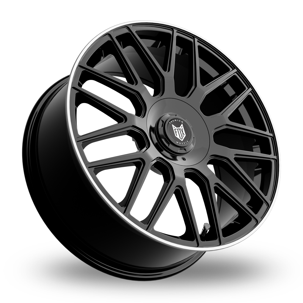 19" Fox Racing VR3 Satin Black Polished Lip Alloy Wheels