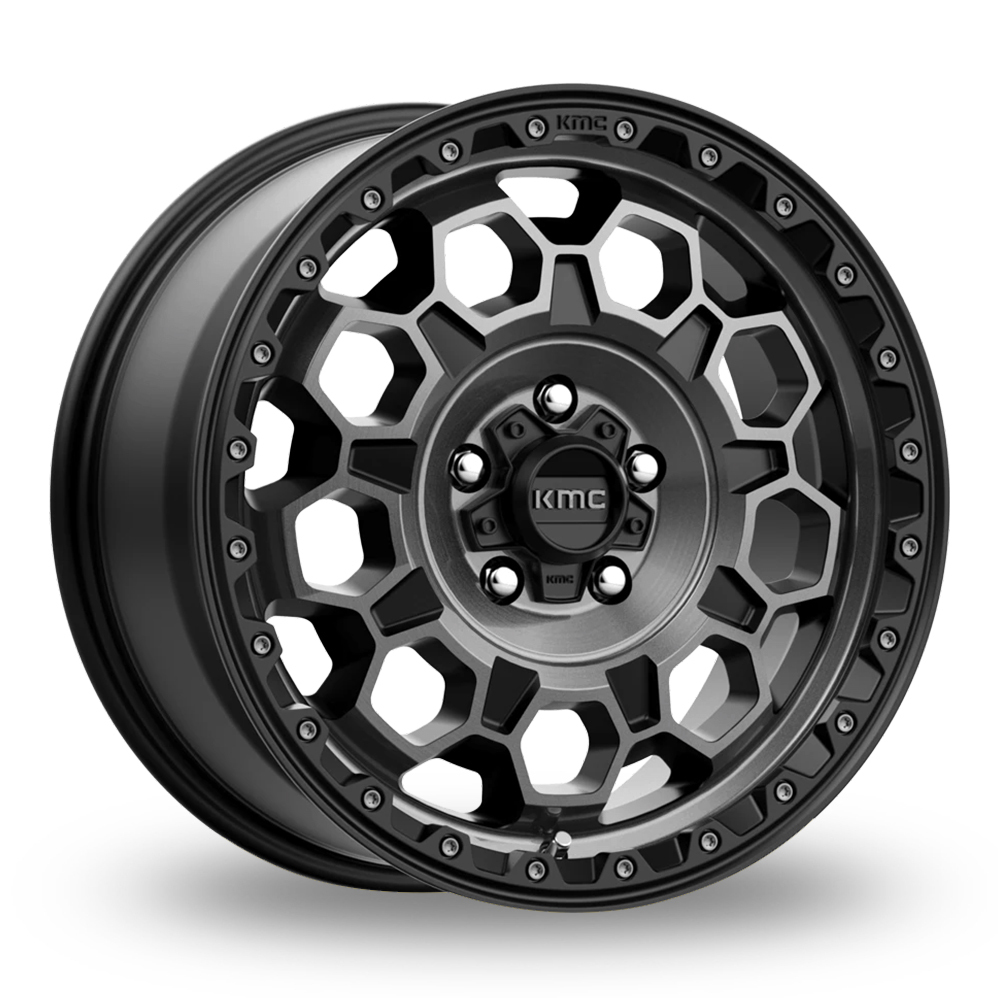 KMC KM545 Trek (USA Warehouse) Satin Black With Gray Tint Alloy Wheels