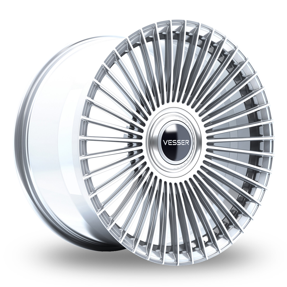 Vesser VSR9 (10x22) (Performance Concave) Silver Machined Face Alloy Wheels