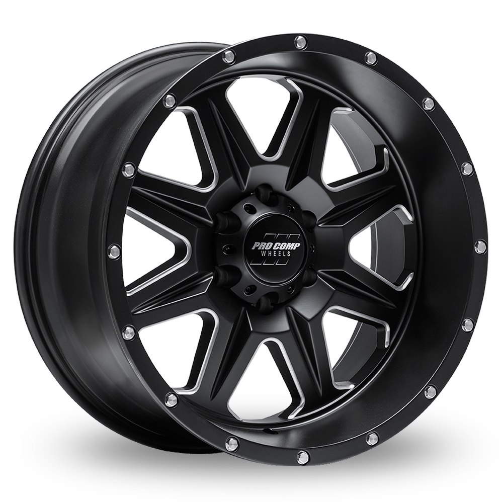 Pro Comp Alloys PA63 Recon Satin Black Milled Alloy Wheels