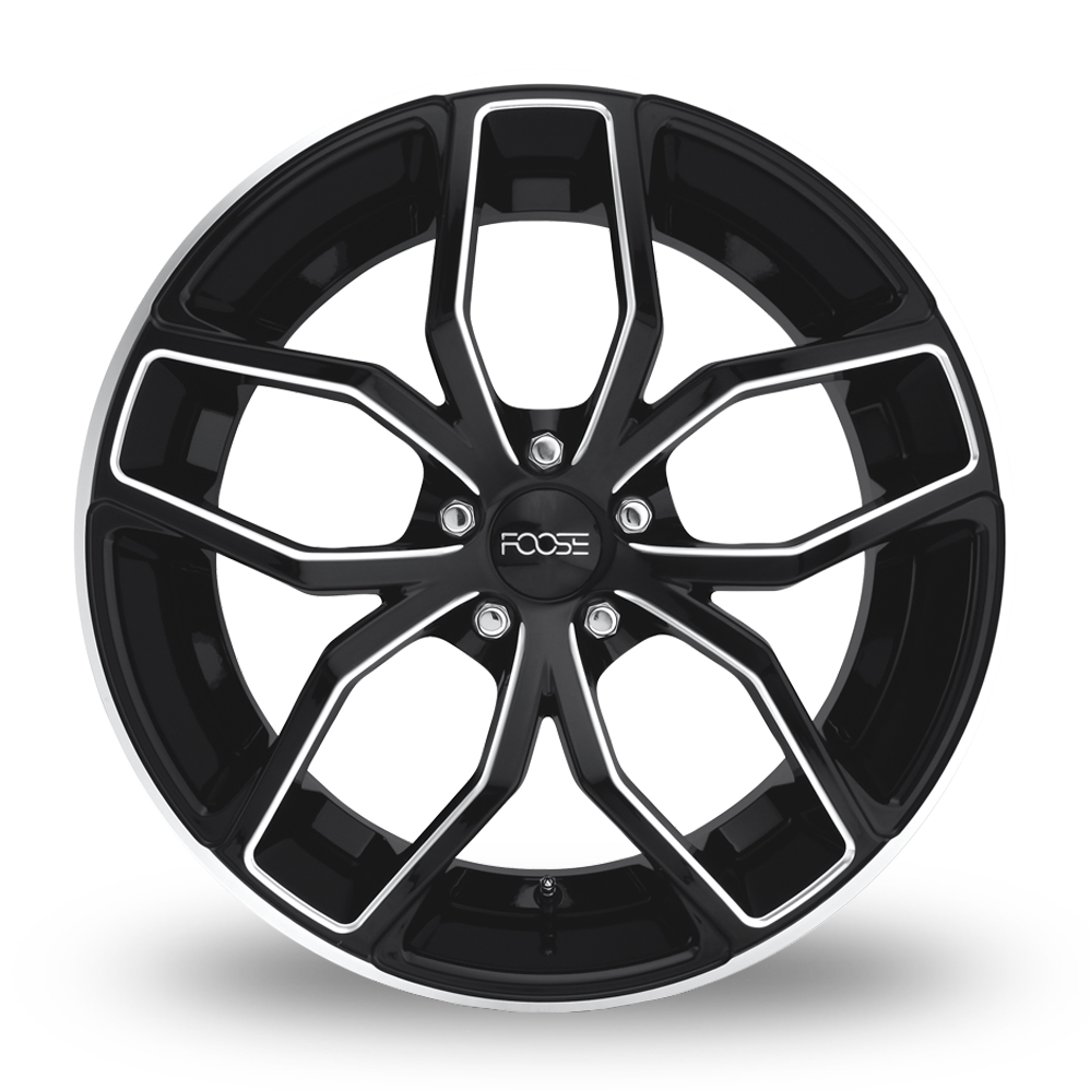 20" Foose F150 Outcast Gloss Black Milled Alloy Wheels