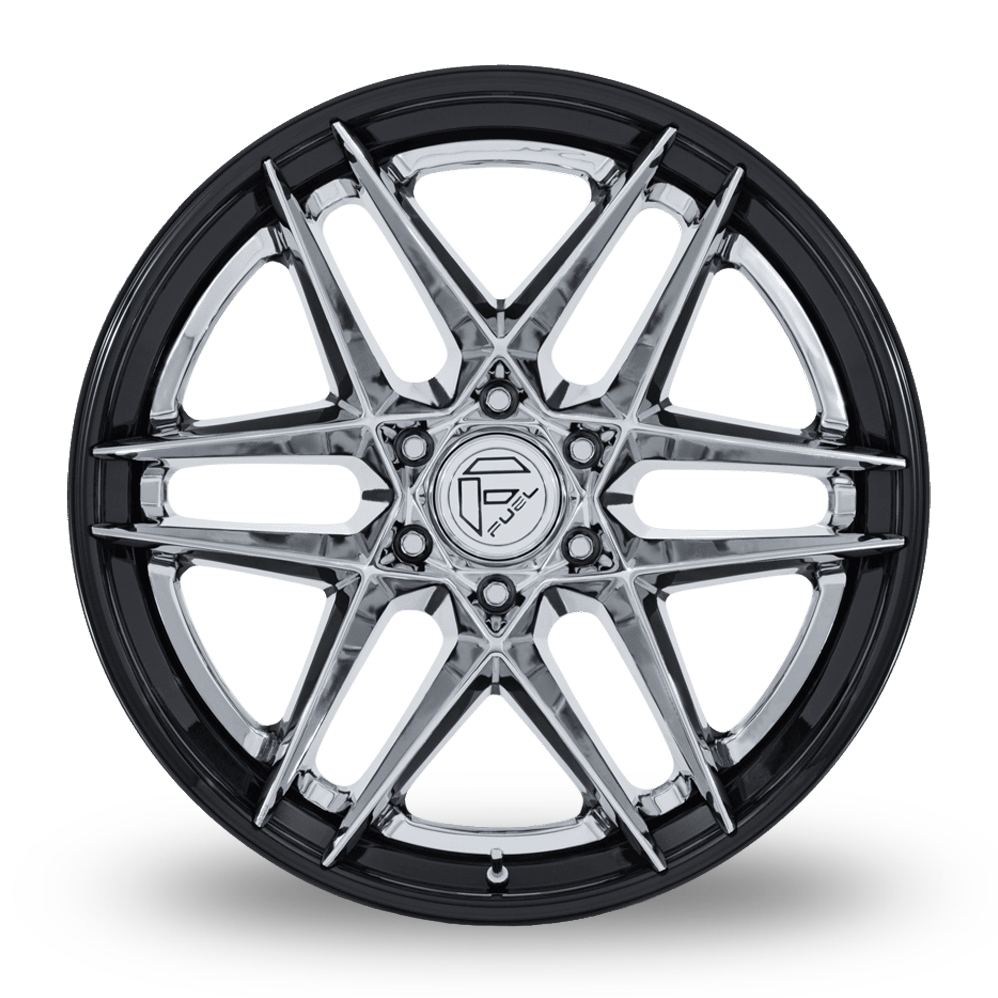20" Fuel Off-Road FC408 Flight (USA Warehouse) Chrome Gloss Black Lip Alloy Wheels