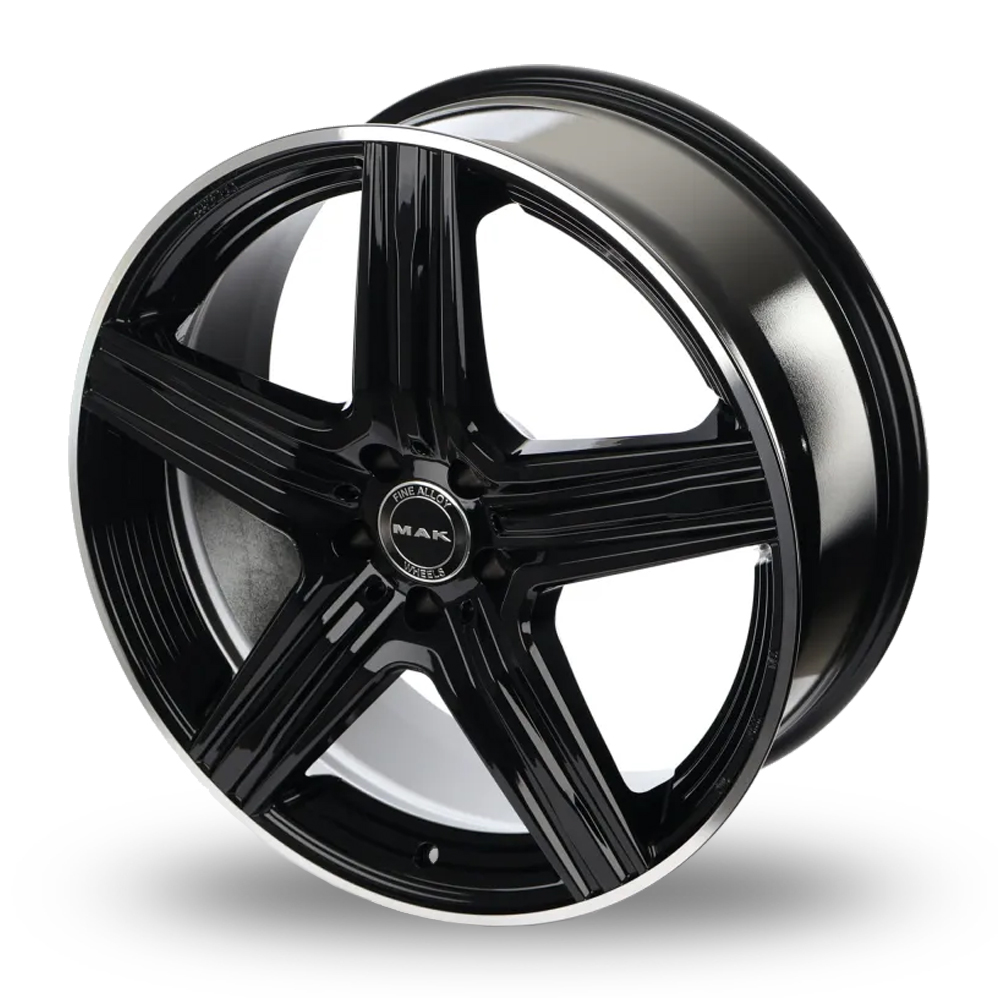 18" MAK Lewis Gloss Black Mirror Ring Alloy Wheels