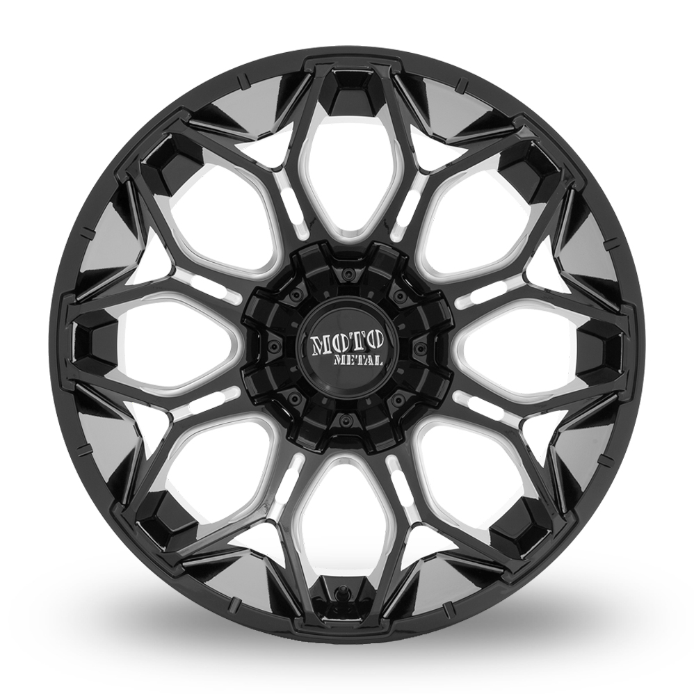 20" Moto Metal MO808 Sniper Gloss Black Milled Alloy Wheels