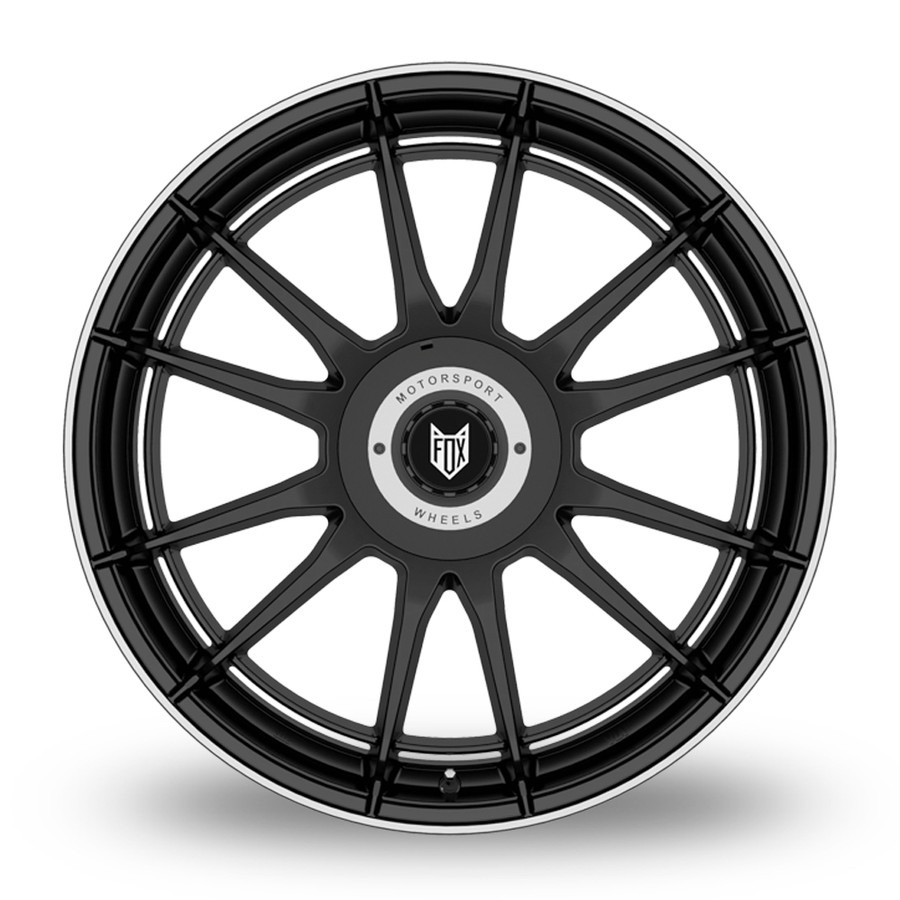 17" Fox Racing VR4 Satin Black Polished Lip Alloy Wheels