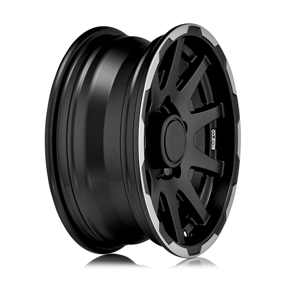 16" Sparco Dakar Matt Black Polished Lip Alloy Wheels