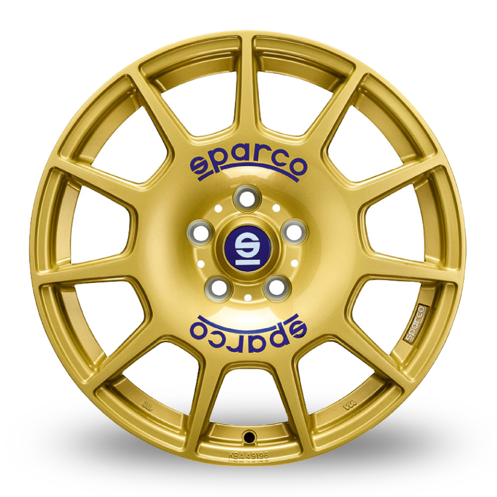 17" Sparco Terra Race Gold Blue Lettering Alloy Wheels