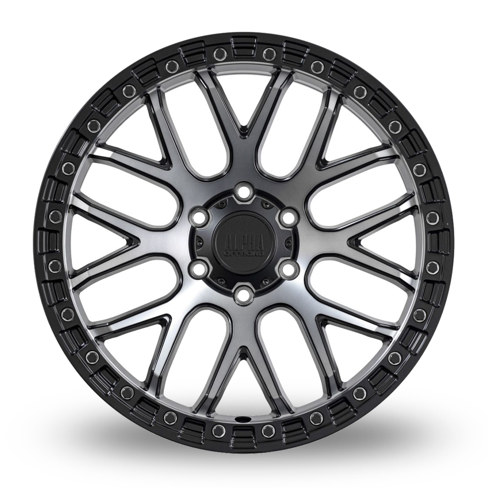 20" Alpha Off-Road Grudge Satin Black Polished Alloy Wheels